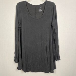 Vanity Black Tunic Top Long Sleeve Scoop Neck L
